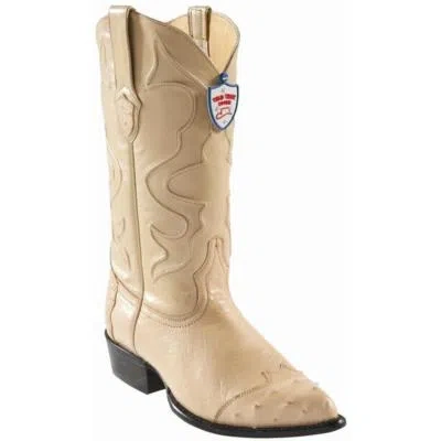 Pre-owned Wild West Boots Wild West Oryx Tan Genuine Smooth Ostrich Western Cowboy Boot J-toe (ee)