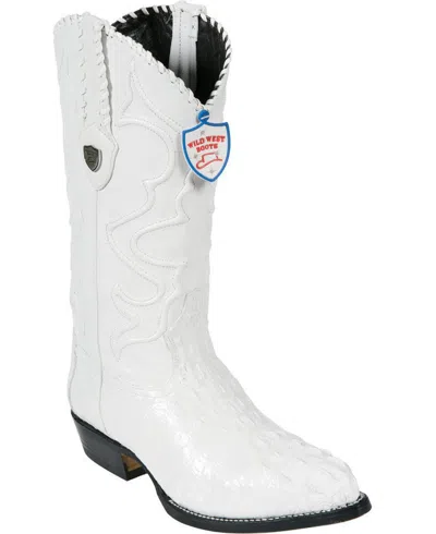 Pre-owned Wild West Boots Wild West White Genuine Crocodile Hornback Western Cowboy Boot J-toe (d) 2990228