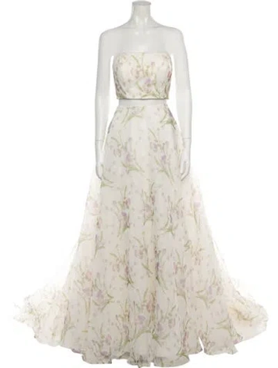 Pre-owned Wilderly Floral Print Long Dress In Neutral