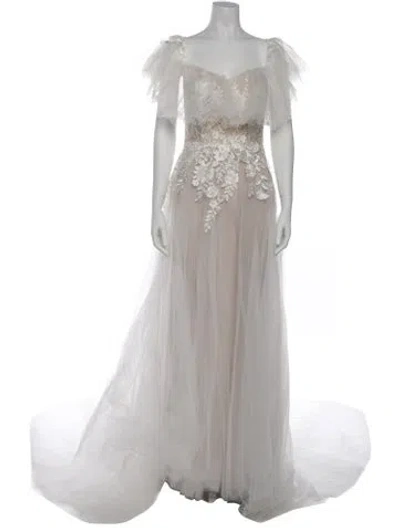 Pre-owned Wilderly Off-the-shoulder Long Dress In Neutral