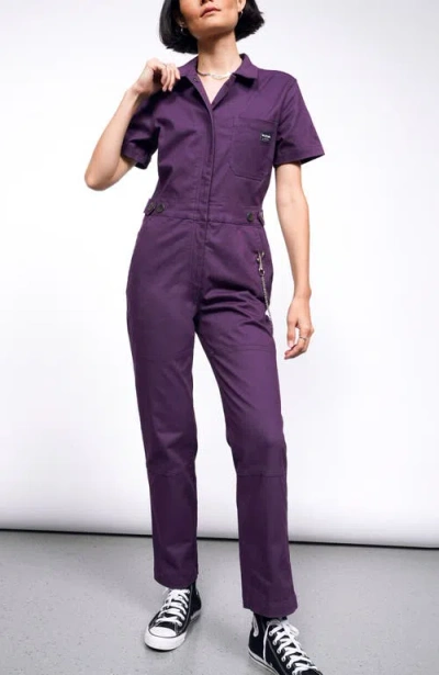 Wildfang Essential High Waisted Coverall In Purple