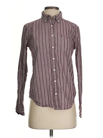 Pre-owned Wildfang Long Sleeve Button Down Shirt In Burgundy