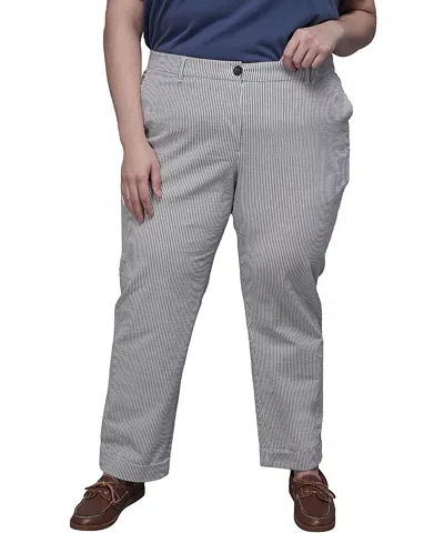 Wildfang Plus The Empower Seersucker Trouser In Gray