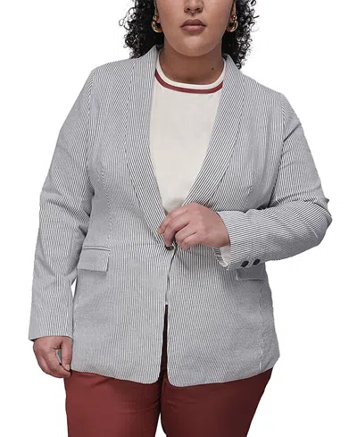 Wildfang Plus The Empower Seersucker Tux Blazer In Multi