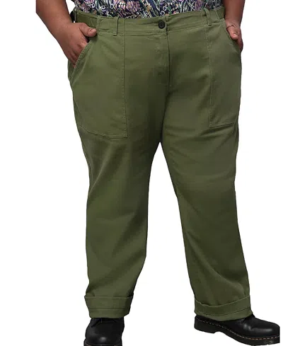 Wildfang Plus The Essential Denim Utility Pant In Green