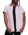 Wildfang Plus The Essential Oxford Button Up Shirt In Purple