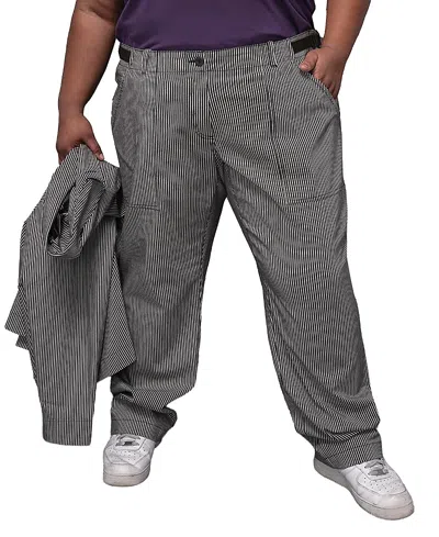 Wildfang Plus The Essential Railroad Stripe Utility Pant In Gray