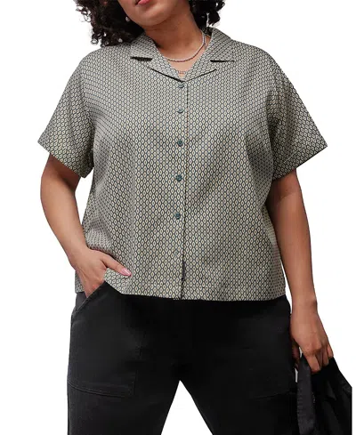 Wildfang Plus The Everyday Camp Button Up Shirt In Multi