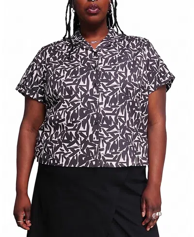 Wildfang Plus The Everyday Camp Button Up Shirt In Animal Print