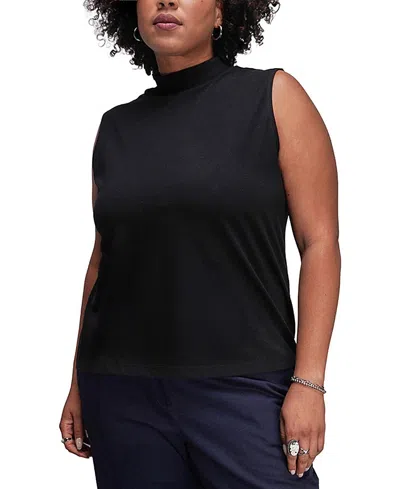 Wildfang Plus The Everyday Mock Neck Tank Top In Black