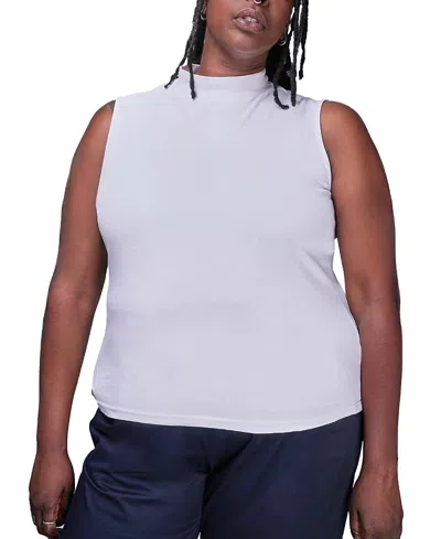 Wildfang Plus The Everyday Mock Neck Tank Top In White