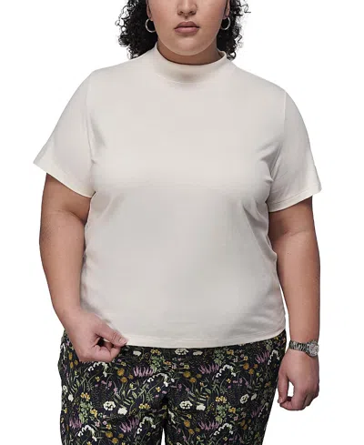 Wildfang Plus The Everyday Mock Neck Tee In Neutral