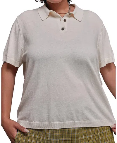 Wildfang Plus The Everyday Sweater Polo In Gray