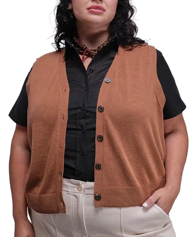 Wildfang Plus The Everyday Sweater Vest In Brown