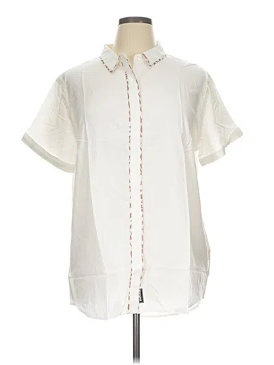 Pre-owned Wildfang Short Sleeve Blouse In Ivory