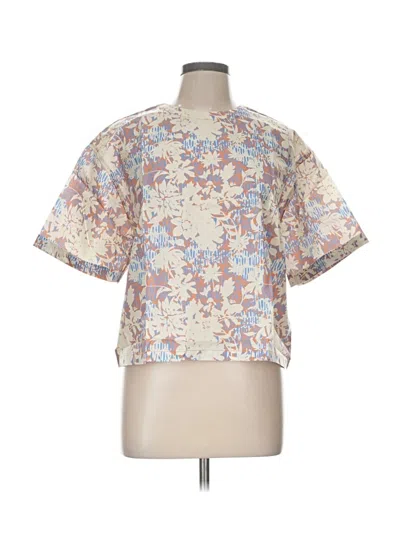 Pre-owned Wildfang Short Sleeve Blouse In Ivory