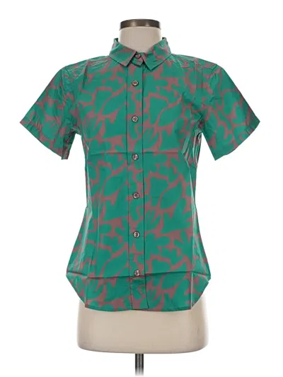 Wildfang Short Sleeve Blouse In Teal