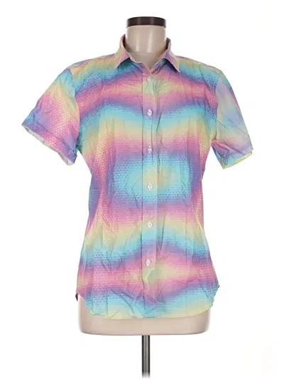 Pre-owned Wildfang Short Sleeve Button Down Shirt In Purple