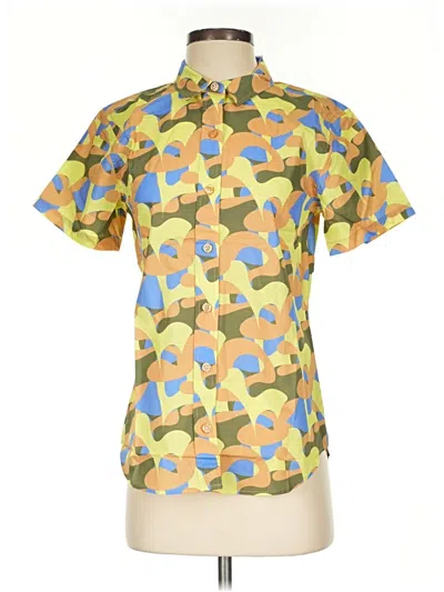 Pre-owned Wildfang Short Sleeve Button Down Shirt In Yellow