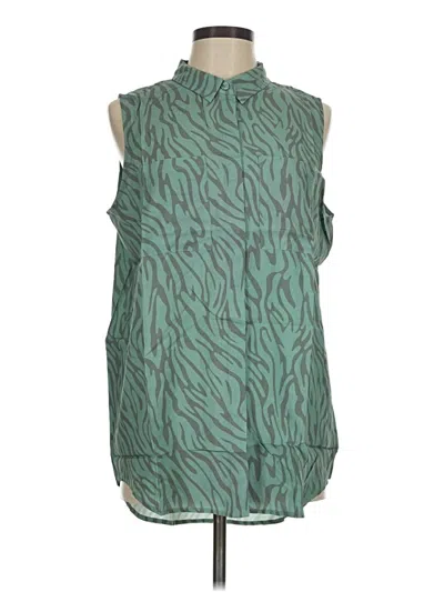 Pre-owned Wildfang Sleeveless Blouse In Teal