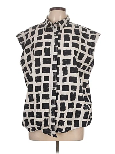 Pre-owned Wildfang Sleeveless Button Down Shirt In Black