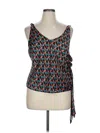 Wildfang Sleeveless Top Black One Shoulder Neckline Tops In Multi