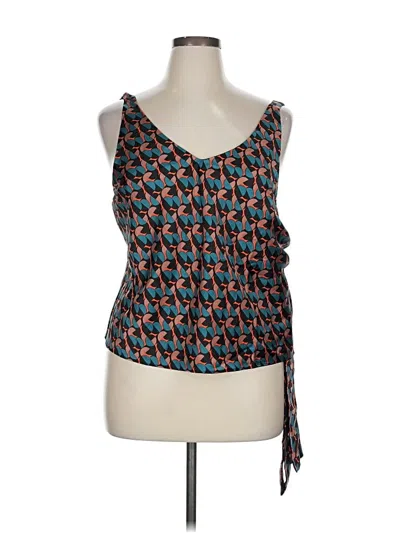 Wildfang Sleeveless Top Black One Shoulder Neckline Tops In Multi