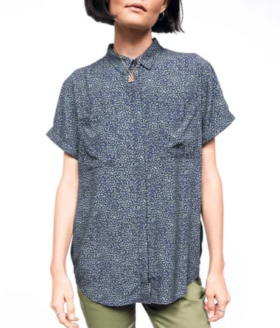 Wildfang The Empower Button Up In Animal Navy/multi