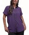 Wildfang The Empower Button Up Shirt In Purple