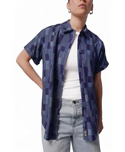 Wildfang The Empower Button Up Shirt In Blue