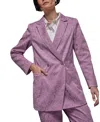 Wildfang The Empower Jacquard Double Breasted Blazer In Purple
