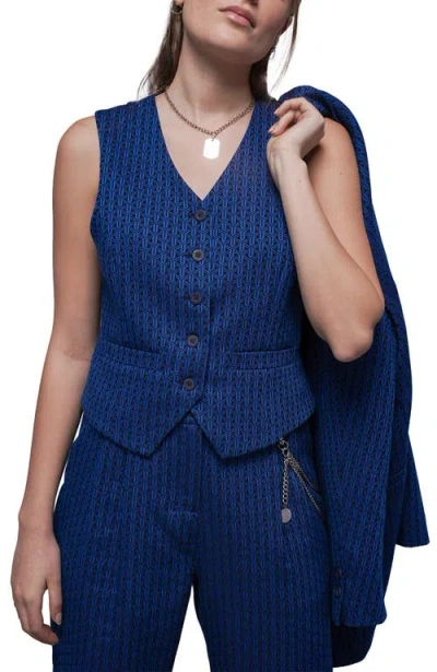 Wildfang The Empower Jacquard Vest In Blue