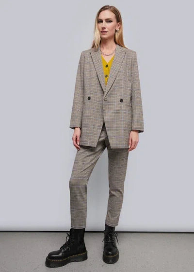 Wildfang The Empower Plaid Double Breasted Blazer In Brown