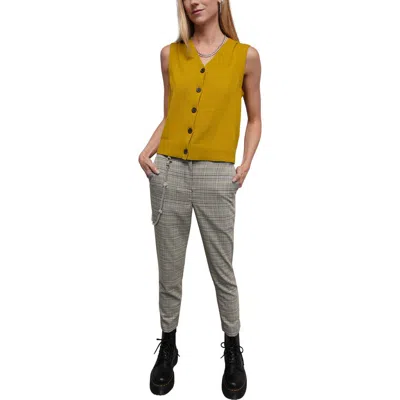 Wildfang The Empower Plaid Slim Crop Pant In Mocha
