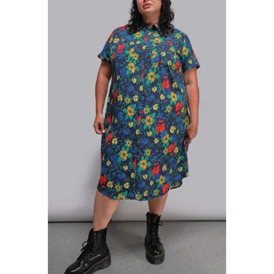 Wildfang The Empower Shirt Dress In Blue