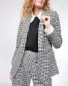 Wildfang The Empower Tux Blazer In Houndstooth Weave Black/white