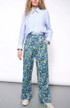 Wildfang The Empower Wide Leg Trouser In Carnations Navy Multi