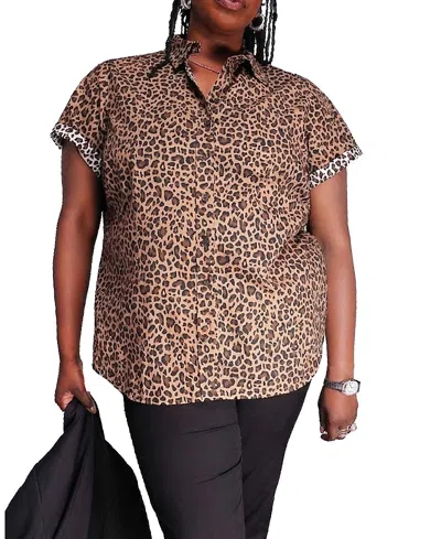 Wildfang The Essential Button Up Shirt In Brown