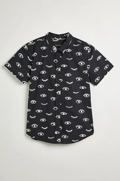 Wildfang The Essential Button Up Shirt Top In Black/white At Urban Outfitters