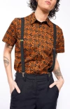 Wildfang The Essential Button Up In Talavera Black/walnut