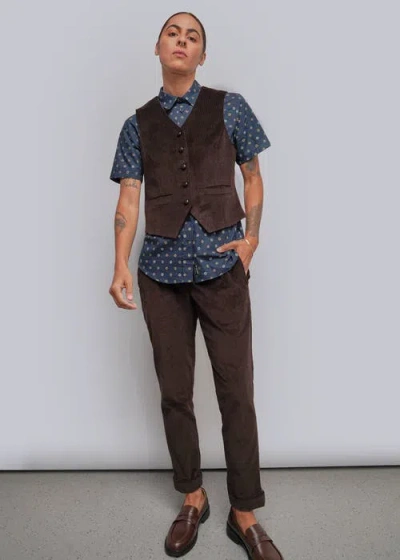 Wildfang The Essential Corduroy Vest In Mocha