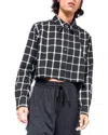 Wildfang The Essential Flannel Long Sleeve Cropped Button-up