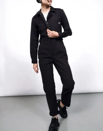 Wildfang The Essential Long Sleeve High Waisted Coverall In Black