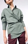 Wildfang The Essential Long Sleeve Oversized Wrap Button Up