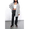 Wildfang The Essential Long Sleeve Oversized Wrap Button Up In Stripe Grey