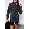 Wildfang The Essential Long Sleeve Oversized Wrap Button Up In Wink Black