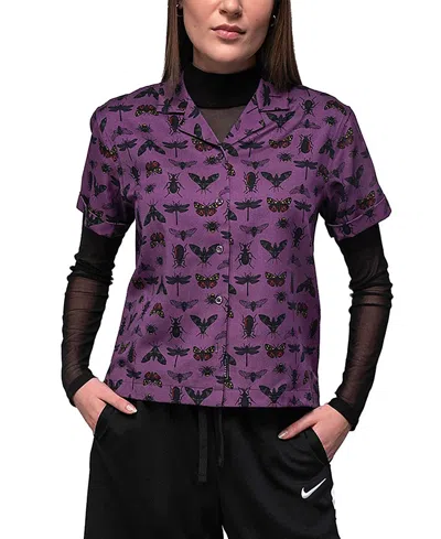 Wildfang The Everyday Camp Button Up In Purple