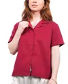 Wildfang The Everyday Camp Button Up Shirt In Red