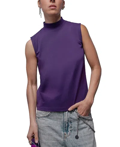 Wildfang The Everyday Mock Neck Tank Top In Purple