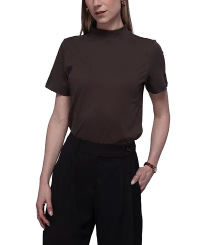 Wildfang The Everyday Mock Neck Tee In Brown